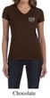 Ladies Yoga Shirt OM Heart Pocket Print V-neck Tee T-Shirt