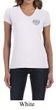 Ladies Yoga Shirt OM Heart Pocket Print V-neck Tee T-Shirt