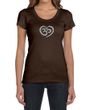 Ladies Yoga Shirt OM Heart Scoop Neck Tee T-Shirt