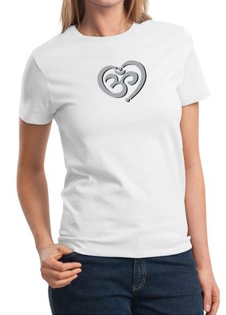 Ladies Yoga Shirt OM Heart Tee T-Shirt