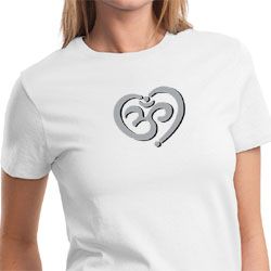Ladies Yoga Shirt OM Heart Tee T-Shirt