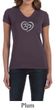 Ladies Yoga Shirt OM Heart V-neck Tee T-Shirt