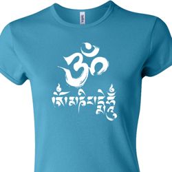 Ladies Yoga Shirt OM Mani Padme Hum Crewneck Tee T-Shirt