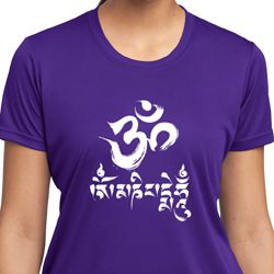 Ladies Yoga Shirt OM Mani Padme Hum Moisture Wicking Tee T-Shirt