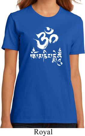 Ladies Yoga Shirt OM Mani Padme Hum Organic Tee T-Shirt