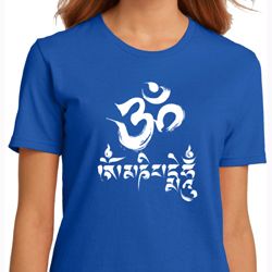 Ladies Yoga Shirt OM Mani Padme Hum Organic Tee T-Shirt