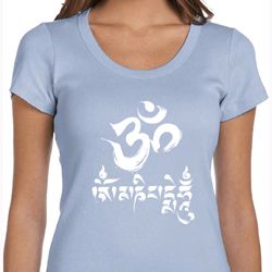 Ladies Yoga Shirt OM Mani Padme Hum Scoop Neck Tee T-Shirt