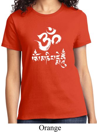Ladies Yoga Shirt OM Mani Padme Hum Tee T-Shirt