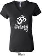 Ladies Yoga Shirt OM Mani Padme Hum V-neck Tee T-Shirt