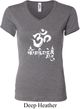 Ladies Yoga Shirt OM Mani Padme Hum V-neck Tee T-Shirt