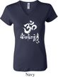 Ladies Yoga Shirt OM Mani Padme Hum V-neck Tee T-Shirt
