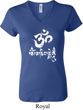 Ladies Yoga Shirt OM Mani Padme Hum V-neck Tee T-Shirt