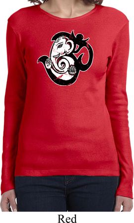 Ladies Yoga Shirt Om Mashup Long Sleeve Tee T-Shirt