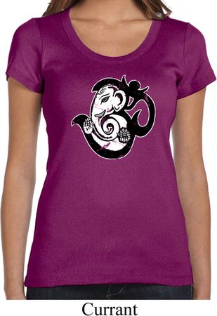 Ladies Yoga Shirt Om Mashup Scoop Neck Tee T-Shirt