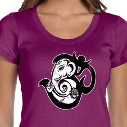 Ladies Yoga Shirt Om Mashup Scoop Neck Tee T-Shirt