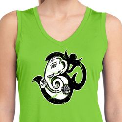 Ladies Yoga Shirt Om Mashup Sleeveless Moisture Wicking Tee T-Shirt