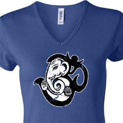 Ladies Yoga Shirt Om Mashup V-neck Tee T-Shirt