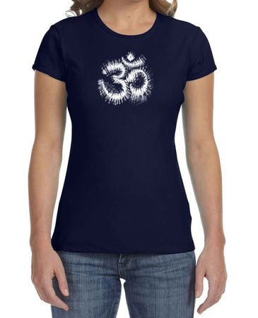 Ladies Yoga Shirt OM Tie Dye Crewneck Tee T-Shirt