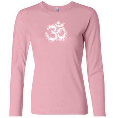 Ladies Yoga Shirt OM Tie Dye Long Sleeve Tee T-Shirt