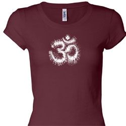 Ladies Yoga Shirt OM Tie Dye Longer Length Tee T-Shirt