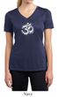 Ladies Yoga Shirt OM Tie Dye Moisture Wicking V-neck Tee T-Shirt
