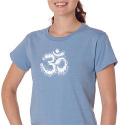 Ladies Yoga Shirt OM Tie Dye Organic Tee T-Shirt