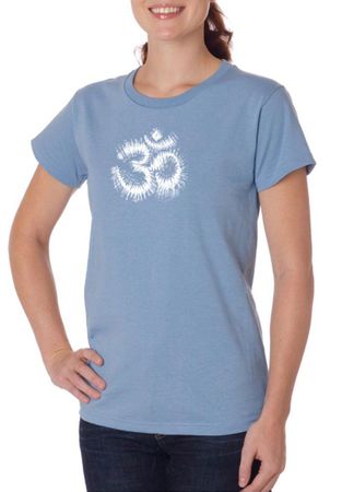 Ladies Yoga Shirt OM Tie Dye Organic Tee T-Shirt