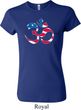 Ladies Yoga Shirt Patriotic Om Crewneck Tee T-Shirt