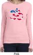 Ladies Yoga Shirt Patriotic Om Long Sleeve Tee T-Shirt