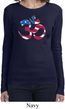 Ladies Yoga Shirt Patriotic Om Long Sleeve Tee T-Shirt