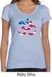 Ladies Yoga Shirt Patriotic Om Scoop Neck Tee T-Shirt