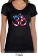Ladies Yoga Shirt Patriotic Om Scoop Neck Tee T-Shirt