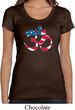 Ladies Yoga Shirt Patriotic Om Scoop Neck Tee T-Shirt