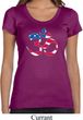Ladies Yoga Shirt Patriotic Om Scoop Neck Tee T-Shirt