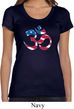 Ladies Yoga Shirt Patriotic Om Scoop Neck Tee T-Shirt