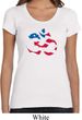 Ladies Yoga Shirt Patriotic Om Scoop Neck Tee T-Shirt