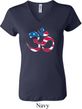 Ladies Yoga Shirt Patriotic Om V-neck Tee T-Shirt