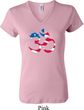 Ladies Yoga Shirt Patriotic Om V-neck Tee T-Shirt