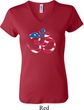 Ladies Yoga Shirt Patriotic Om V-neck Tee T-Shirt
