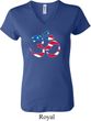 Ladies Yoga Shirt Patriotic Om V-neck Tee T-Shirt