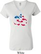Ladies Yoga Shirt Patriotic Om V-neck Tee T-Shirt