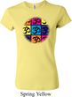 Ladies Yoga Shirt Pop Art Om Crewneck Tee T-Shirt