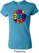 Ladies Yoga Shirt Pop Art Om Crewneck Tee T-Shirt
