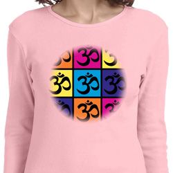Ladies Yoga Shirt Pop Art Om Long Sleeve Tee