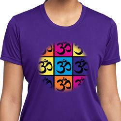 Ladies Yoga Shirt Pop Art Om Moisture Wicking Tee