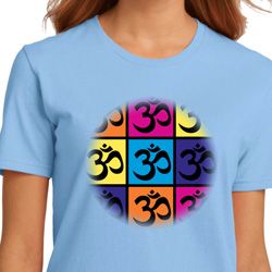 Ladies Yoga Shirt Pop Art Om Organic Tee T-Shirt