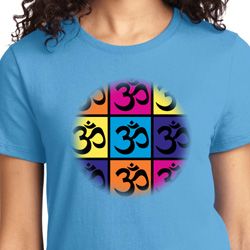 Ladies Yoga Shirt Pop Art Om Tee T-Shirt