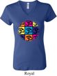 Ladies Yoga Shirt Pop Art Om V-neck Tee T-Shirt