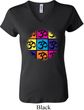 Ladies Yoga Shirt Pop Art Om V-neck Tee T-Shirt