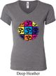 Ladies Yoga Shirt Pop Art Om V-neck Tee T-Shirt